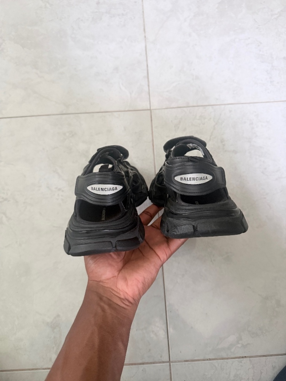 Designer track sandals